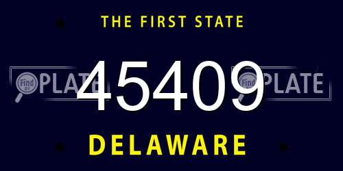 45409 Delaware License Plate