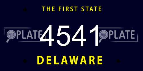 4541 Delaware License Plate