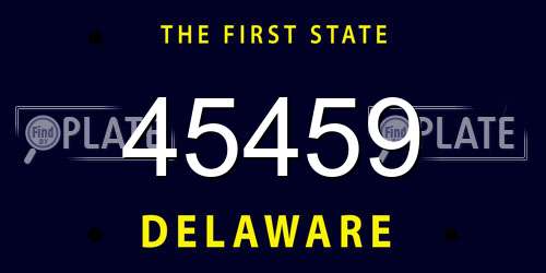 45459 Delaware License Plate