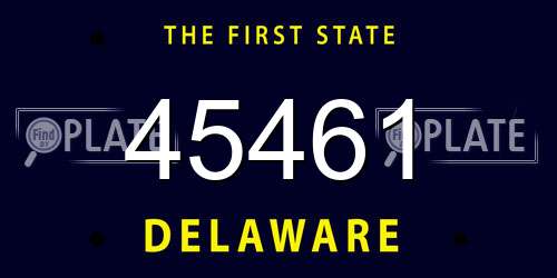 45461 Delaware License Plate