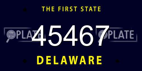45467 Delaware License Plate