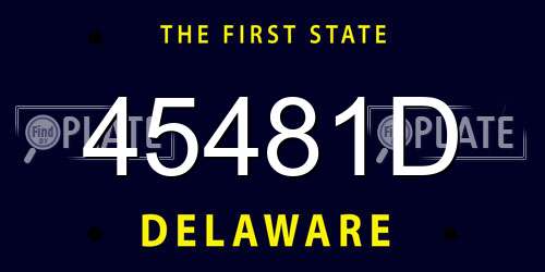 45481D Delaware License Plate
