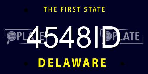 4548ID Delaware License Plate