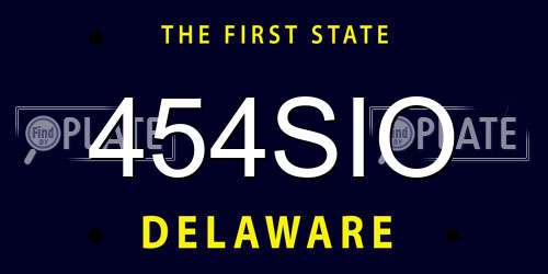 454SIO Delaware License Plate