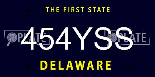 454YSS Delaware License Plate