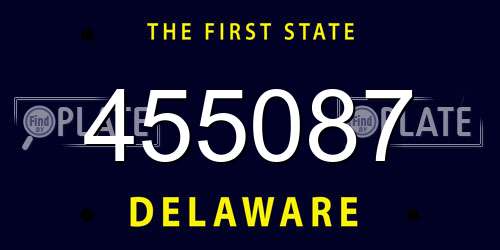 455087 Delaware License Plate