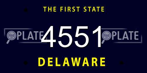 4551 Delaware License Plate