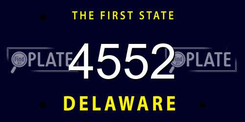4552 Delaware License Plate