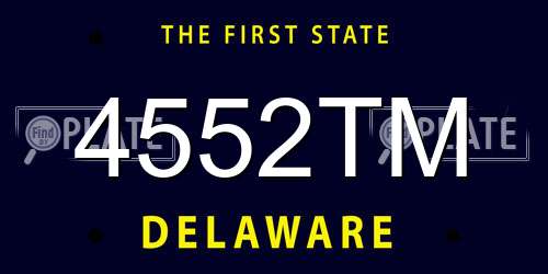 4552TM Delaware License Plate
