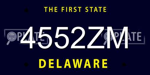 4552ZM Delaware License Plate