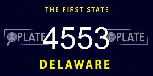 4553 Delaware License Plate