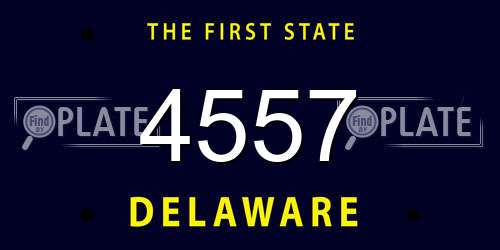 4557 Delaware License Plate