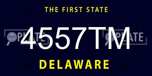 4557TM Delaware License Plate