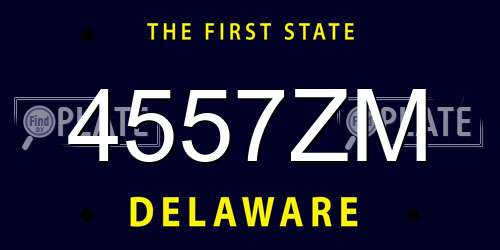 4557ZM Delaware License Plate