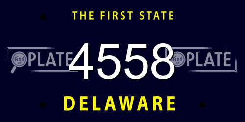 4558 Delaware License Plate
