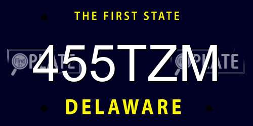 455TZM Delaware License Plate