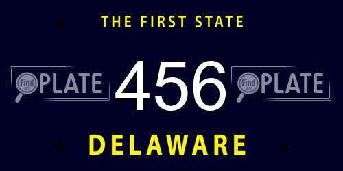 456 Delaware License Plate
