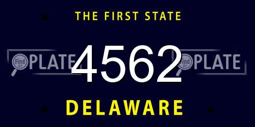 4562 Delaware License Plate
