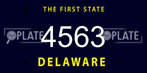 4563 Delaware License Plate