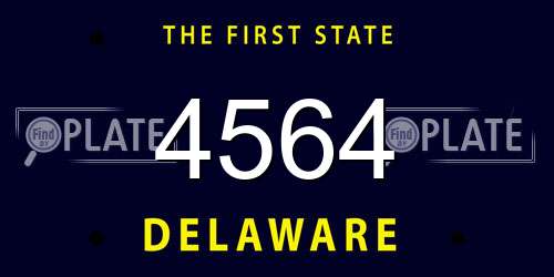 4564 Delaware License Plate