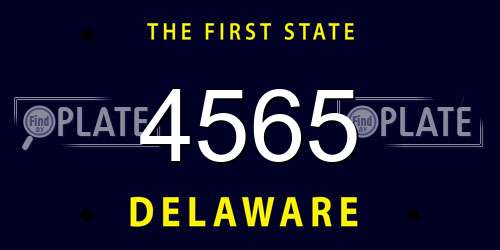 4565 Delaware License Plate