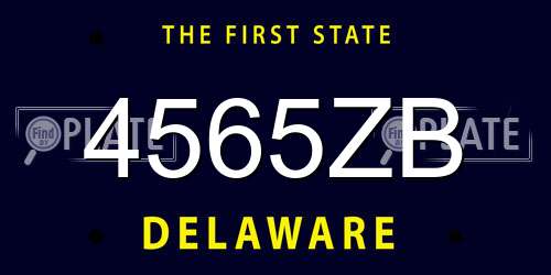 4565ZB Delaware License Plate