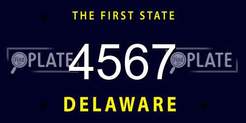 4567 Delaware License Plate