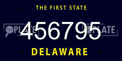 456795 Delaware License Plate