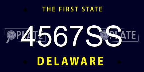 4567SS Delaware License Plate