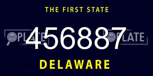 456887 Delaware License Plate