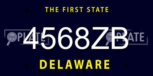 4568ZB Delaware License Plate