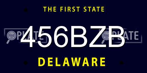 456BZB Delaware License Plate