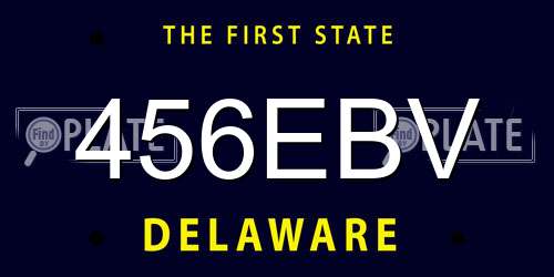 456EBV Delaware License Plate