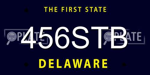 456STB Delaware License Plate