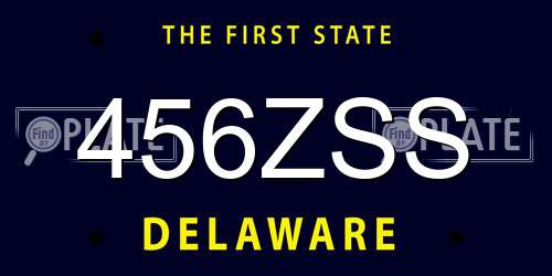 456ZSS Delaware License Plate