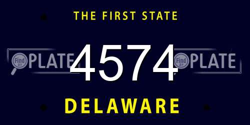 4574 Delaware License Plate