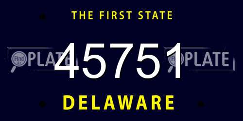 45751 Delaware License Plate