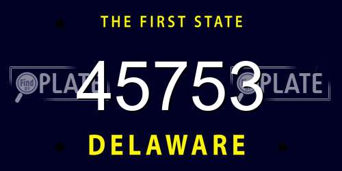 45753 Delaware License Plate