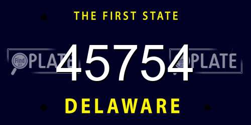 45754 Delaware License Plate