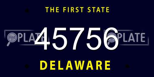 45756 Delaware License Plate
