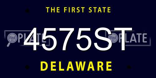 4575ST Delaware License Plate
