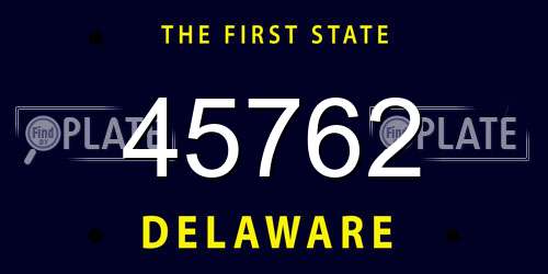 45762 Delaware License Plate