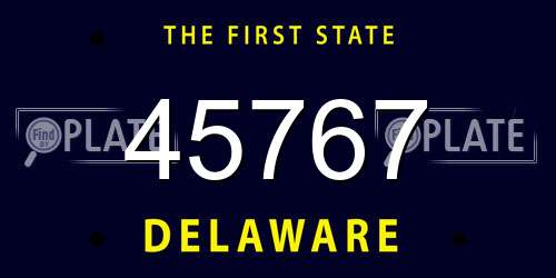 45767 Delaware License Plate