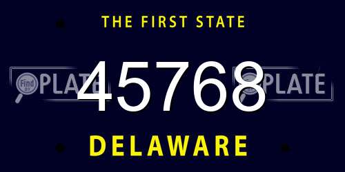 45768 Delaware License Plate