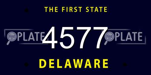 4577 Delaware License Plate