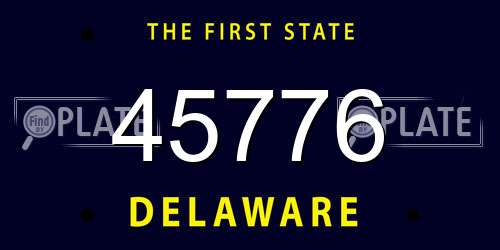 45776 Delaware License Plate