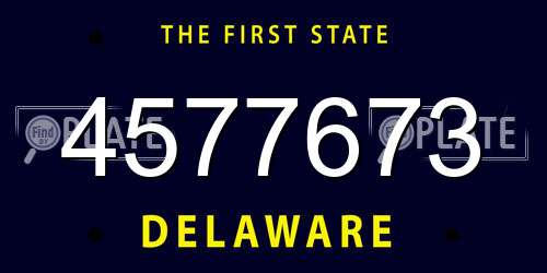 4577673 Delaware License Plate