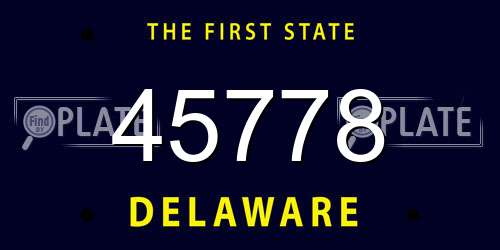 45778 Delaware License Plate