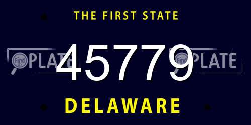 45779 Delaware License Plate