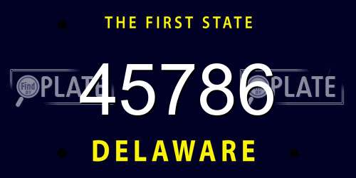 45786 Delaware License Plate